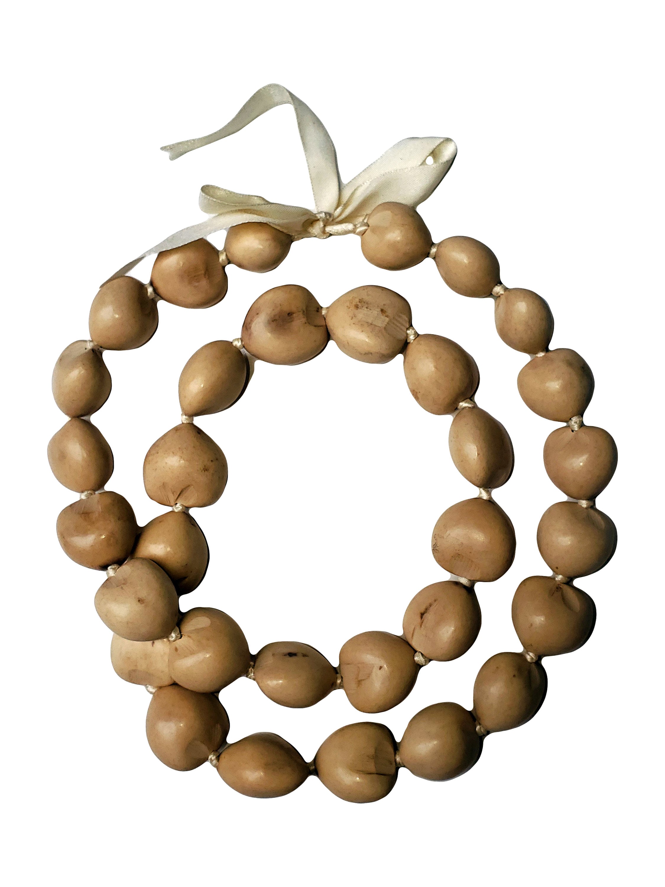 32 NATURAL WHITE Kukui Nut Necklaces Lei 20 Pcs Wholesale 20 Pcs Etsy