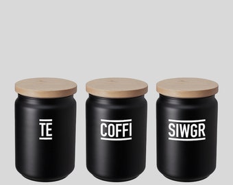 Te Coffi Siwgr Jars