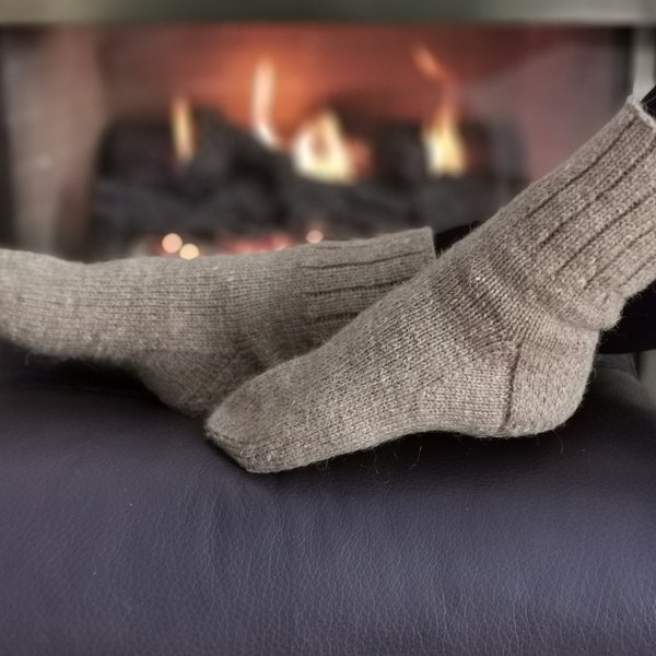 Brown Camel Wool Socks – Mid Calf, Breathable, Cushioned, Made In Mongolia