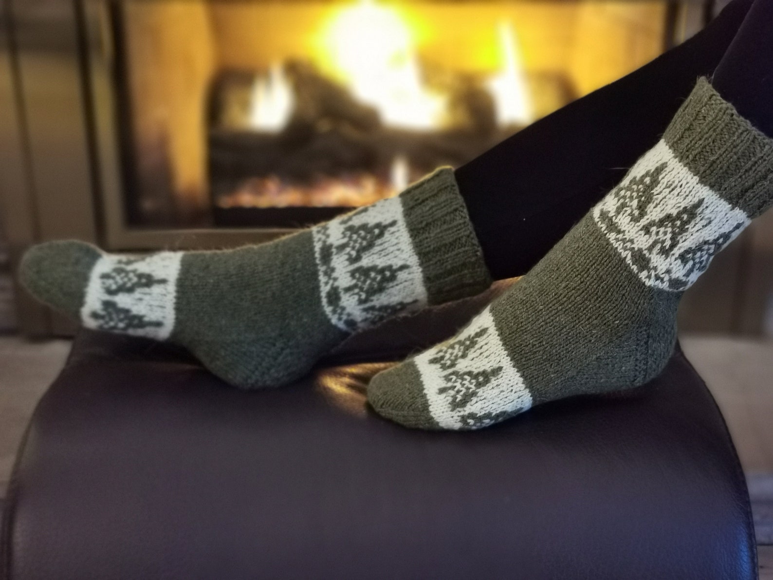 NATURE LOVER Wool Socks Warm Style HandKnit Socks Natural Etsy