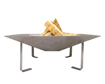 Modern & durable stainless steel fire bowl | handmade in Germany | stainless steel fire bowl | outdoor garden fire pit | minimalist design