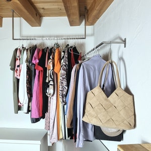 Kleiderstange U Form zur Wandmontage aus Edelstahl minimalistisch modern | wall mounted clothes rail stainless steel