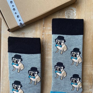 Men's Pug Dog Socks - Bamboo Socks