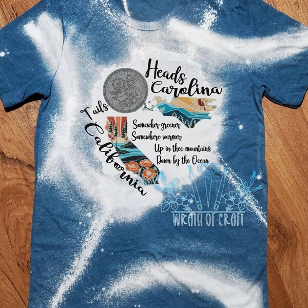 Heads Carolina Tails California Png Etsy