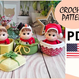 Amigurumi pattern Christmas crochet Santa reindeer snowman / crochet pattern Christmas amigurumi / crochet tutorial Christmas decor