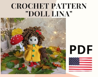 Amigurumi pattern handmade autumn doll / crochet pattern custom amigurumi doll / instant download crochet toys / pdf pattern art doll
