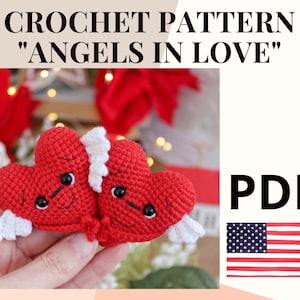 Amigurumi pattern crochet angels in love / crochet heart for valentines day