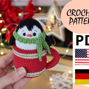 Amigurumi pattern crochet Christmas penguin / amigurumi pattern crochet Christmas animals / crochet winter decor