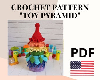 Crochet pattern sensory toy /amigurumi pattern rainbow stacking toy / pdf pattern montessori toys / waldorf toys toddler