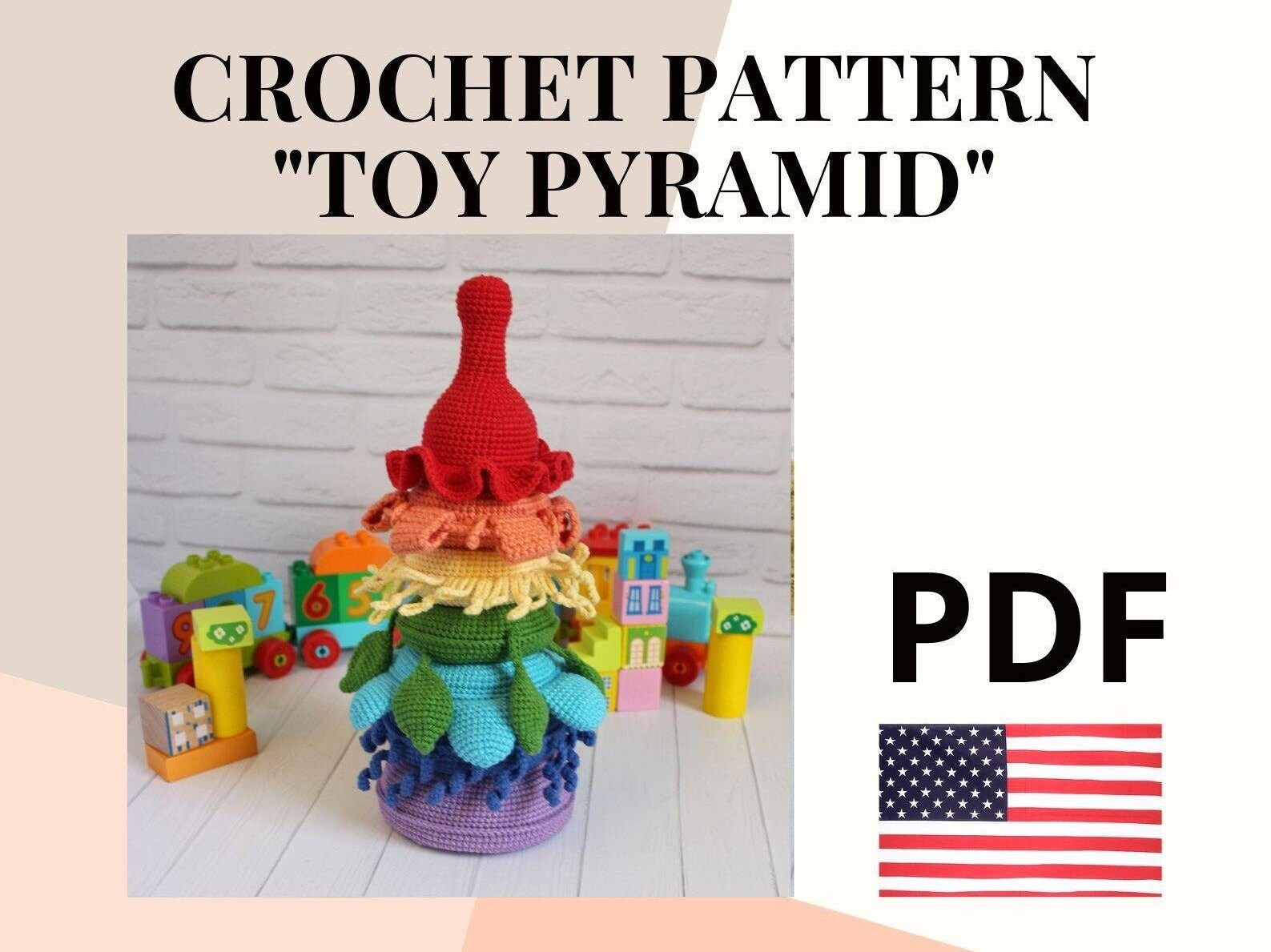 Crochet pattern sensory toy /amigurumi pattern rainbow stacking toy / pdf pattern montessori toys / waldorf toys toddler