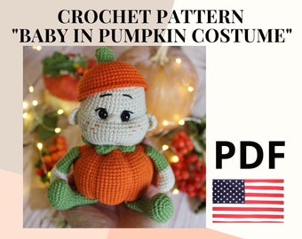 Halloween crochet pumpkin pattern /amigurumi pattern halloween decor / amigurumi doll halloween pumpkin / diy halloween pumpkin decor