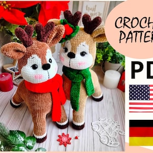 Сrochet pattern Christmas Reindeer / amigurumi pattern crochet handmade deer