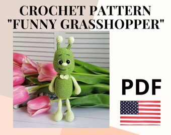 Amigurumi grasshopper / pattern crochet grasshopper / crochet pattern grasshopper / pdf pattern / stuffed animal