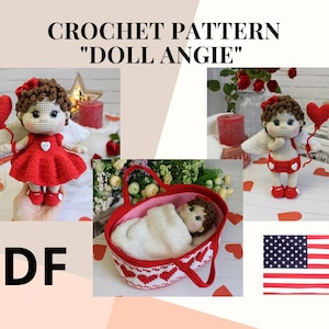 Crochet amigurumi pattern handmade doll / crochet doll pattern / crochet toys amigurumi doll / pdf pattern crochet dolls basket