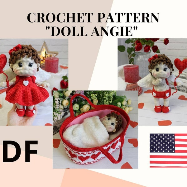 Crochet amigurumi pattern handmade doll / crochet doll pattern / crochet toys amigurumi doll / pdf pattern crochet dolls basket