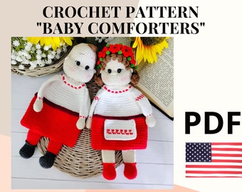 Amigurumi pattern newborn Lovey security blanket / crochet pattern comforter Ukrainian amigurumi