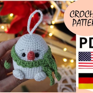 Crochet pattern Christmas tree toy snowman / amigurumi pattern Christmas decoration