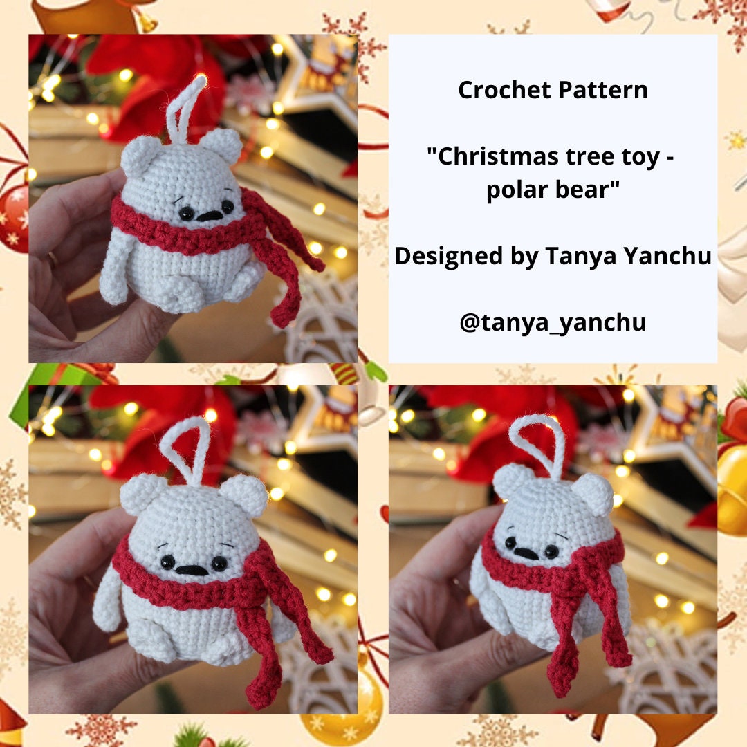 Crochet Pattern Christmas Tree Toy Polar Bear / Amigurumi - Etsy