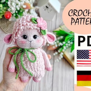 Schema amigurumi all'uncinetto pecora pasquale / schema uncinetto agnello pasquale PDF