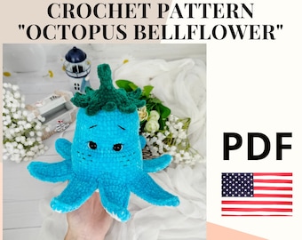 Virkmönster plyschbläckfisk blåklocka / amigurumi mönster virkat havsdjur
