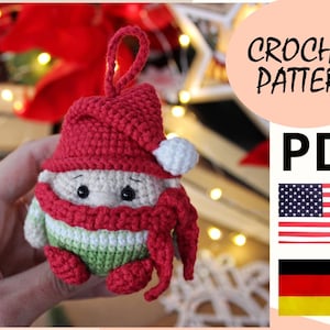 Crochet pattern Christmas tree toy gnome / amigurumi pattern Christmas decoration
