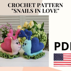 Crochet amigurumi pattern snail / snail crochet pattern funny gift / crochet stuffed animal pattern image 1