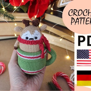 Crochet pattern Christmas deer / amigurumi pattern crochet Christmas fawn / crochet animals Christmas decoration