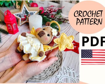 Amigurumi pattern crochet Christmas capybara / amigurumi pdf pattern handmade capybara / pdf pattern crochet capybara