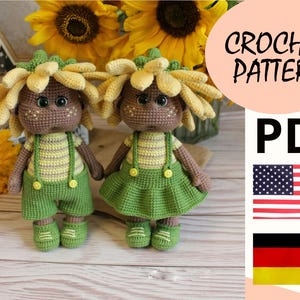 Wzór amigurumi na szydełku słonecznik / wzór na szydełku sztuczne rośliny / natychmiastowe pobranie sztucznych kwiatów / wzór pdf słonecznik