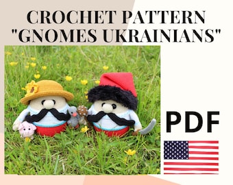 Amigurumi pattern Ukrainian Crochet gnome / crochet pattern Patriotic  Ukraine gnome / amigurumi ethnic doll pdf pattern