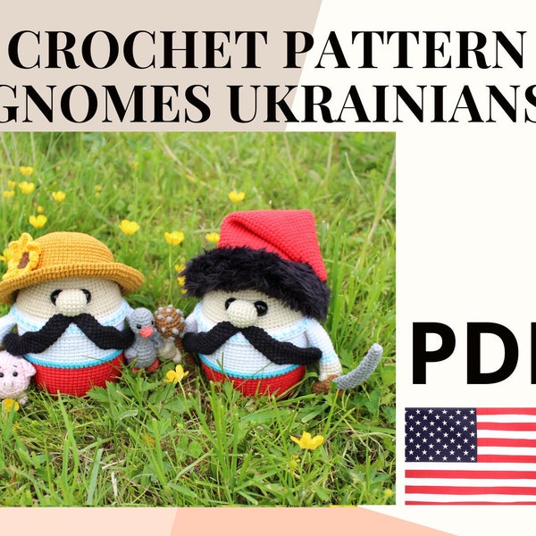 Amigurumi pattern Ukrainian Crochet gnome / crochet pattern Patriotic  Ukraine gnome / amigurumi ethnic doll pdf pattern