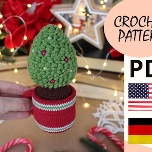 Amigurumi schema uncinetto albero di Natale / schema uncinetto tazza di Natale / giocattoli all&#39;uncinetto ornamenti natalizi / decorazione giocattoli natalizi