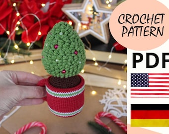 Gehaakte kerstboom met amigurumipatroon / haakpatroon kerstbeker / gehaakt speelgoed kerstornamenten / decoratie kerstspeelgoed