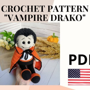 Halloween crochet pattern vampire miniature / amigurumi pattern halloween decor / vampire home decor / amigurumi pattern vampire weekend