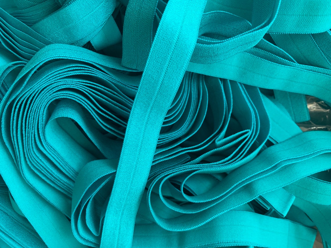 5/8 Fold Over Elastic by the Yard FOE FOLDOVER Turquoise Etsy