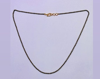 Mangalsutra Back Chain, 18K Solid Yellow Gold Back chain for Mangalsutra Pendant, All Size Black beads  Mangalsutra Chain, Bridal Gifts