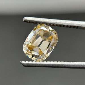 2.00CT Antique Elongated OMC Yellow Moissanite, Old Mine Cut Loose Moissanite for Engagement Ring/ Earrings/ Jewelry, Anniversary Gifts