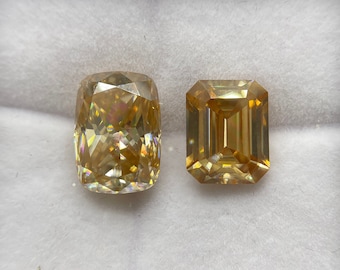 Moissanit w kolorze szampańskim o masie 6,50 ct, wydłużony moissanit w kolorze szampańskim, elegancki moissanit do biżuterii, moissanit do obrączek ślubnych, wisiorków