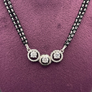 Marima- Round Diamond Mangalsutra Necklace, Indian Wedding Jewelry, 18K Gold Indian Mangalsutra, Elegant Mangalsutra, Perfect Gift for Love