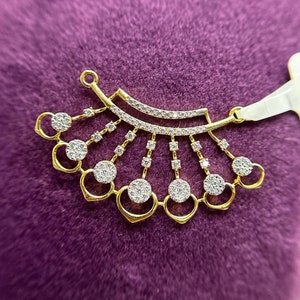 Real 14K Yellow Gold Mangalsutra Pendant, 0.67CT Natural Diamond Handmade Mangalsutra Pendant, Women&#39;s Wedding Jewelry, Anniversary Gifts