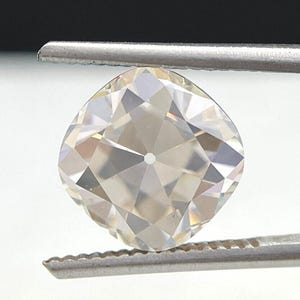 Old Mine Cut 4.00 CT Cushion Moissanite, OMC Off White Cushion Moissanite for Engagement Ring, Antique Cut Moissanite, Anniversary Gifts