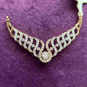 0.86CT Natural Diamond Mangalsutra Pendant, Ethnic Indian Ornaments, Indian Wedding Jewelry for Women, 14K Gold Necklace Gift for Womens