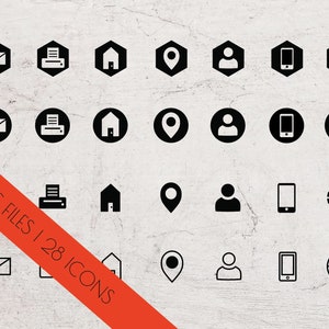 Moderne Schwarze Kontakt Icons | Visitenkarten Icons | Blog Buttons | Transparente digitale Icons | Kommerzielle Nutzung und persönlicher Gebrauch | Schwarze Icons