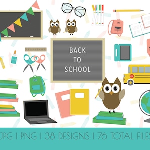 School Clipart | Back to School Clipart | Education Clipart | Commercial Use | Teacher Clipart | Kindergarten Clipart | Elementary School