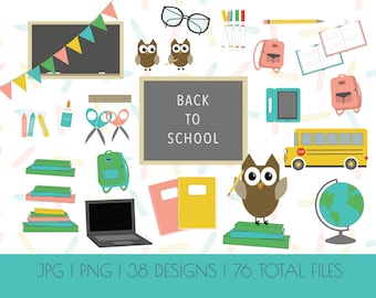 School Clipart | Back to School Clipart | Education Clipart | Commercial Use | Teacher Clipart | Kindergarten Clipart | Elementary School