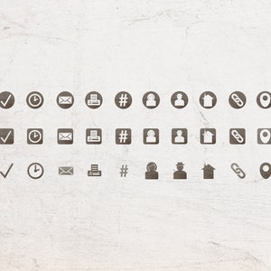 Vintage Kontakt Icons | Digitale Textur Kontaktknöpfe | Distressed Visitenkarten Icons | Kommerzielle Nutzung | Vintage Website Icons | Retro