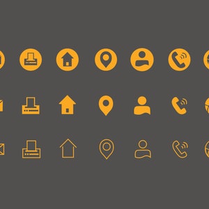 Traditional Orange Contact Icons | Digital Orange Contact Buttons ...