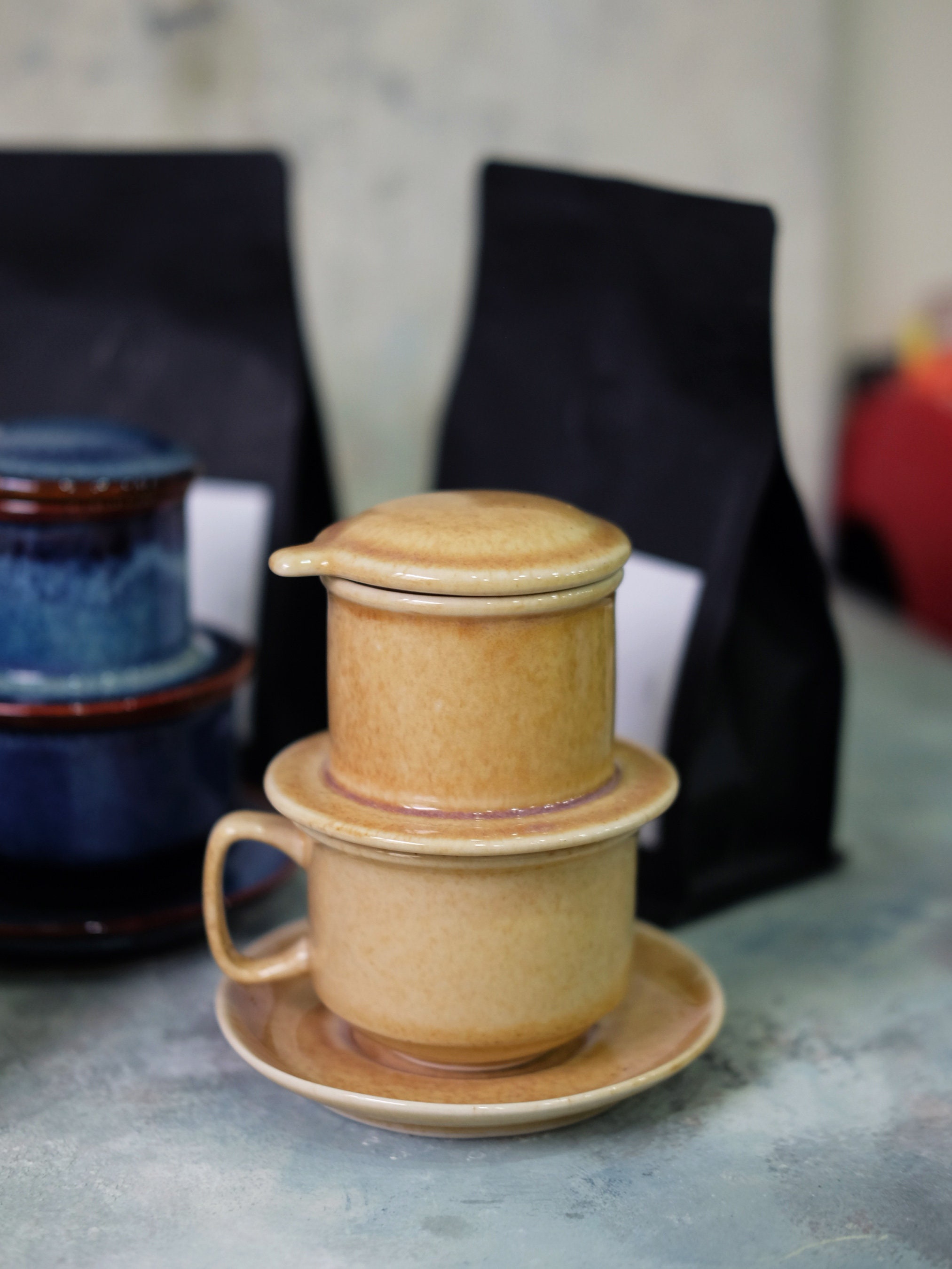 Hasami Ware New Ceramic Coffee Filter & Dripper | Paper Filterless | Black  | Gift Present EthicalHouse (Minimalist Set)