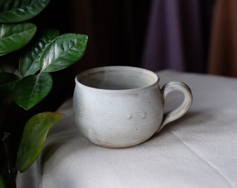 White ceramic cappuccino mug made in Vietnam