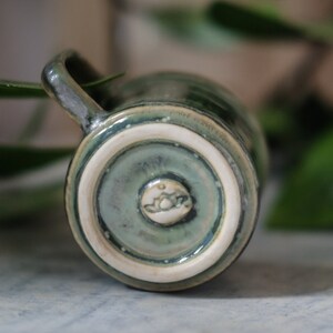 Thin Mug for Coffee and Tea in crystal green glaze Vietnamese handmade image 6